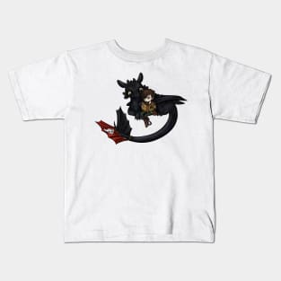 HTTYD - Chibi Hiccup and Toothless Fanart Kids T-Shirt